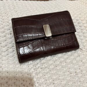 Liz Claiborne Dark Brown Embossed Wallet